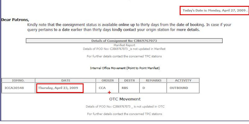 Professional Courier Consignment Number Example